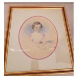 F - VINTAGE PORTRAIT ART FRAMED 12X15' (A181)