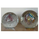 F - TWO COLLECTIBLE ART GLASS PAPERWEIGHTS (L2)