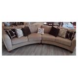 F - ASHLEY CURVED SECTIONAL SOFA WITH PILLOWS(A90)