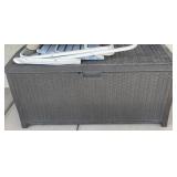 F - PATIO STORAGE BOX & FOLDING CHAIR