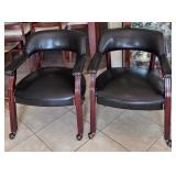 F - PAIR OF MATCHING ARM CHAIRS
