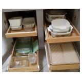 F - MIXED CORNING & GLASS BAKEWARE, UTENSILS (K15)