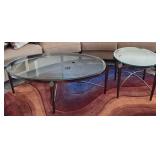 F - GLASS-TOP COFFEE TABLE & SIDE TABLE (A101)