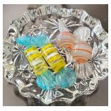 F - ART GLASS 'CANDIES' & DISH (A78)