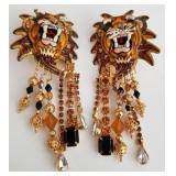 F - PAIR OF COSTUME JEWELRY EARRINGS (L110)