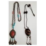 F - TWO COSTUME JEWELRY NECKLACES (L106)