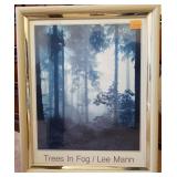 F - LEE MANN 'TREES IN FOG' ART FRAMED 26X32' (R2)