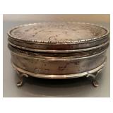 F - VINTAGE FOOTED TRINKET BOX (HA7)