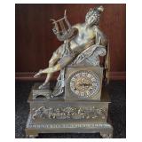F - ANTIQUE FRENCH FIGURAL MANTEL CLOCK (A147)