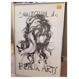 F - 'BEAUX ARTS' PRINT FRAMED 23X35' (R7)