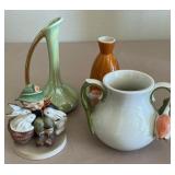 F - HUMMEL FIGURINE, VASES & SAKE DECANTER (K63)