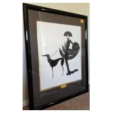 F - ERTE 'SYMPHONY IN BLACK' ART FRAMED 35X41'