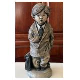 F - VINTAGE YOUNG BOY IN SUIT STATUETTE 17'T (L39)
