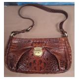11 - BRAHMIN CROC EMBOSSED SATCHEL