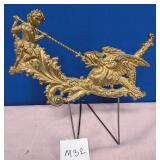 14 - ANTIQUE CHERUB & GRIFFIN PEDIMENT (M32)