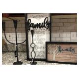 431 - CANDLE STICKS & FAMILY WALL DECOR ART (A81)