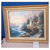 14 - THOMAS KINKADE ART FRAMED WITH COA 22X25'