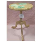 14 - PEDESTAL TABLE WITH HAND PAINTED TOP