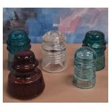 11 - FIVE PIECES ANTIQUE TRANSFORMER GLASS (M154)