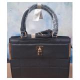 11 - DESIGNER BLACK LOCK HANDBAG