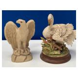 N - COLLECTIBLE EAGLE & SWAN FIGURINES (B109)