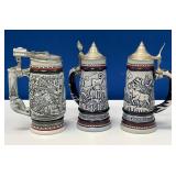 N - THREE COLLECTIBLE AVON STEINS (B118)