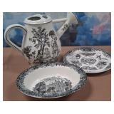 11 - WATERING CAN, BOWL & PLATE (M144)