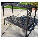15 - WROUGHT IRON TWO-TIER PATIO CONSOLE TABLE