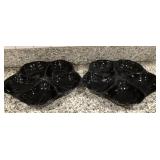 431 - TWO STUDIO NOVIA BLACK POTTERY DISHES (A84)