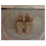 11 - ROUND GLASS TOP COFFEE TABLE