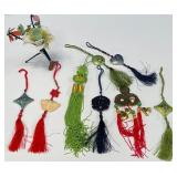N - 'JADE' FLORAL FIGURINE, LUCKY TASSELS (B184)