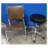 357 - WHEELED STOOL & CHAIR (N14)