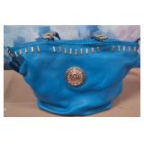 11 - DESIGNER BLUE STUDDED HANDBAG