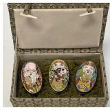 N - THREE VINTAGE CHINESE CLOISONNE TRINKET BOXES
