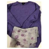 431 - KAREN KANE SWEATER SIZE S & VIOLETS SCARF