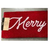 43 - TAG COIR MERRY DOOR MAT 17X30' (S132)