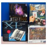11 - AMPLIFIED TELEPHONE, JIGSAW PUZZLES, GAME