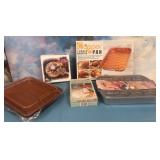11 - COPPER ROASTING PAN, PIE CUTTER, COOKIE PRESS