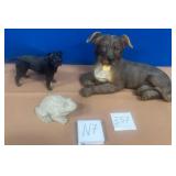 357 - TWO DOGS & FROG FIGURINE (N7)