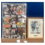 357 - ELVIS COLLAGE & NORMAN ROCKWELL PRINT (N24)
