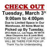 AUCTION PICK UP DAY & HOURS