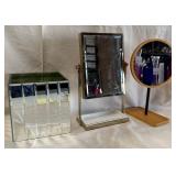 B - MIRROR BOX & TWO STAND MIRRORS (B165)