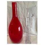 B - TWO ART GLASS VASES (B159)