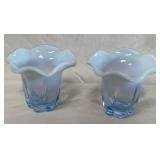 B - DUNCAN MILLER OPALESCENT RUFFLE PAIR (A150)