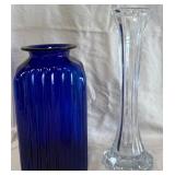 B - TWO ART GLASS VASES (B158)