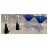 B - VINTAGE CRYSTAL MARTINI GLASSES (C64)