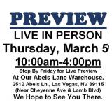 PREVIEW LIVE IN PERSON - Thursday, March 5th