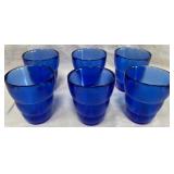 B - 6 COBALT ART GLASSES (C61)