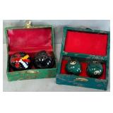 B - TWO SETS VINTAGE BAODING CHIME BALLS (A145)