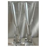 B - TWO SIGNED URBAN BAR CHAMPAGNE FLUTES (A168)